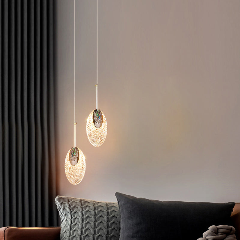 Luminaires suspendus en or lampe de suspension simplicité avec une teinte acrylique claire