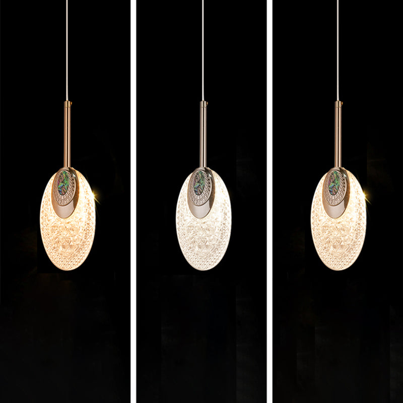 Luminaires suspendus en or lampe de suspension simplicité avec une teinte acrylique claire