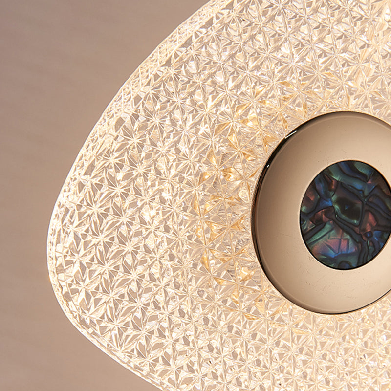 Luminaires suspendus en or lampe de suspension simplicité avec une teinte acrylique claire