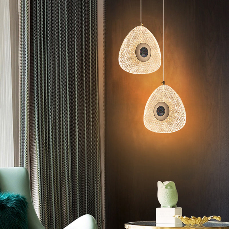 Luminaires suspendus en or lampe de suspension simplicité avec une teinte acrylique claire