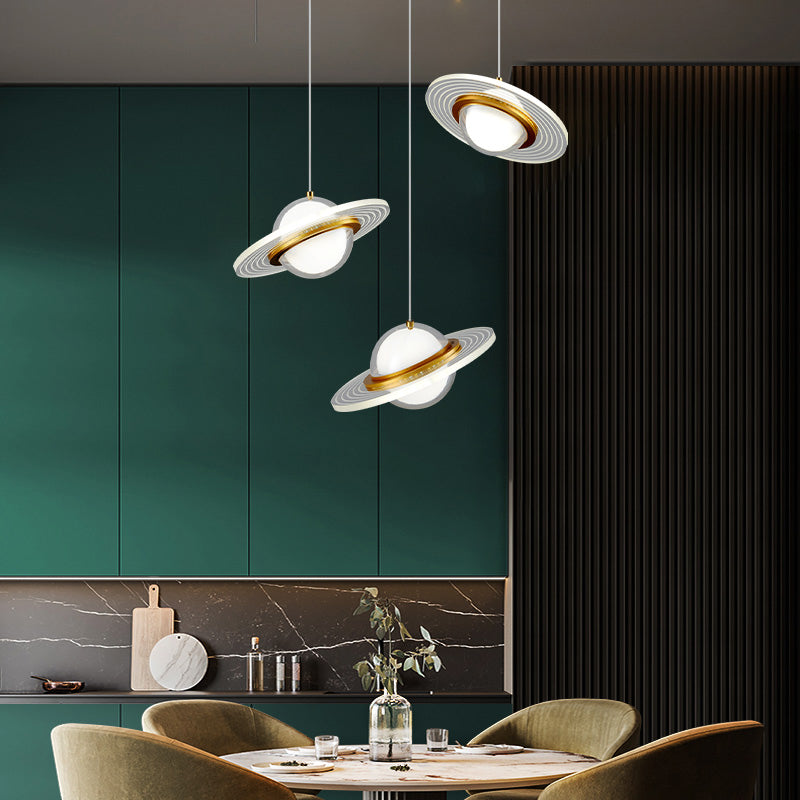 Pendentif à LED de chevet lampe à petite goutte à petite goutte avec une teinte acrylique globe