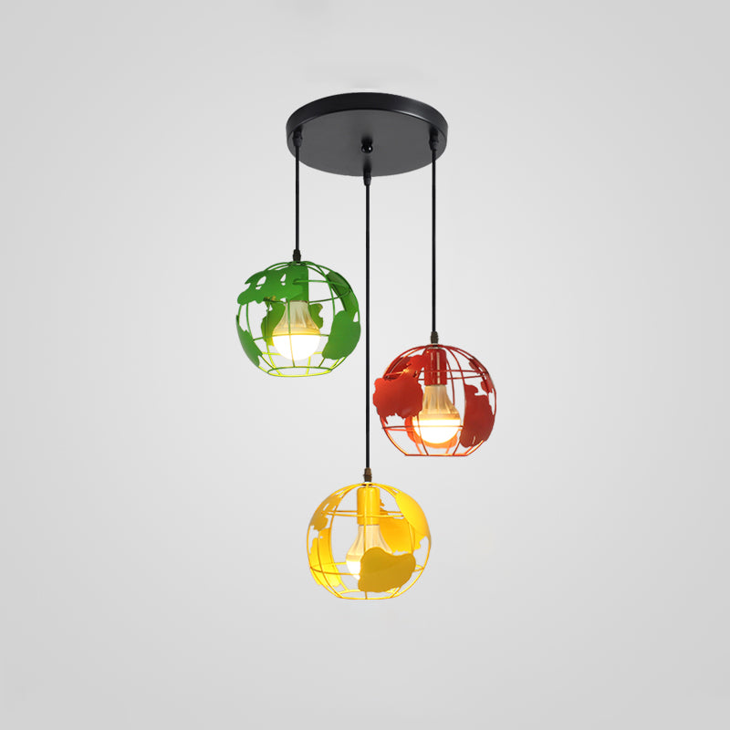 Macaron de suspension du globe Macaron 3 lumières suspendues pour salle à manger