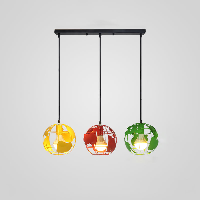 Macaron de suspension du globe Macaron 3 lumières suspendues pour salle à manger
