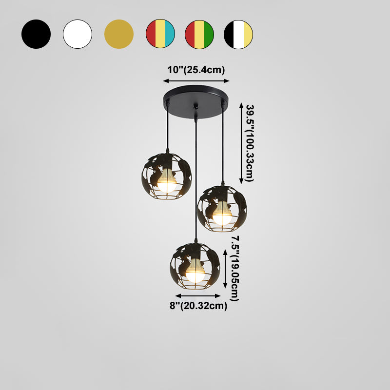 Macaron de suspension du globe Macaron 3 lumières suspendues pour salle à manger