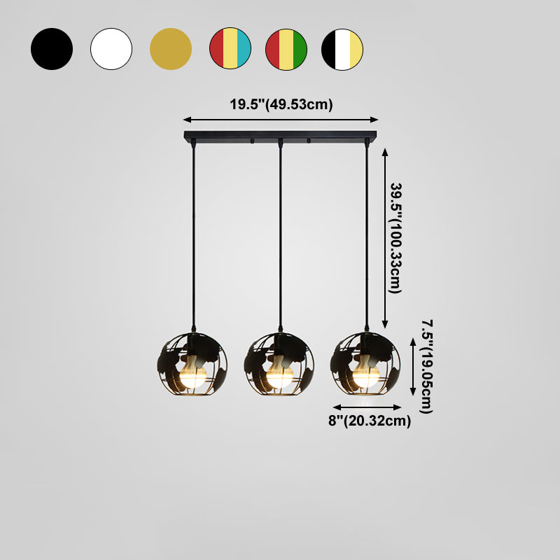 Macaron de suspension du globe Macaron 3 lumières suspendues pour salle à manger