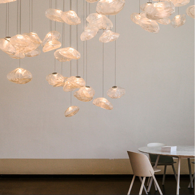 1 Lichthängeleuchte moderne geometrische Federlampe für das Restaurant