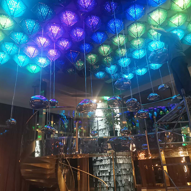 1 Lichthängeleuchte moderne geometrische Federlampe für das Restaurant