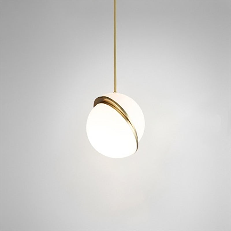 Orbe de style moderne suspendu blanc acrylique 1 tête pendante de tête pour chambre à coucher