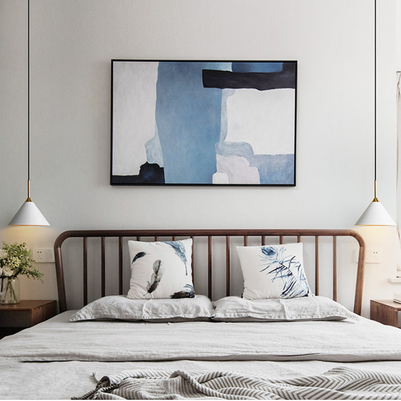 Pendante de style moderne Light Metal 1 lumière suspendue Lumière en blanc pour le chevet