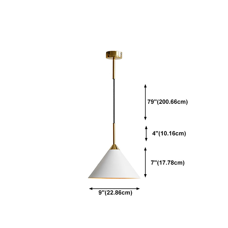 Pendante de style moderne Light Metal 1 lumière suspendue Lumière en blanc pour le chevet