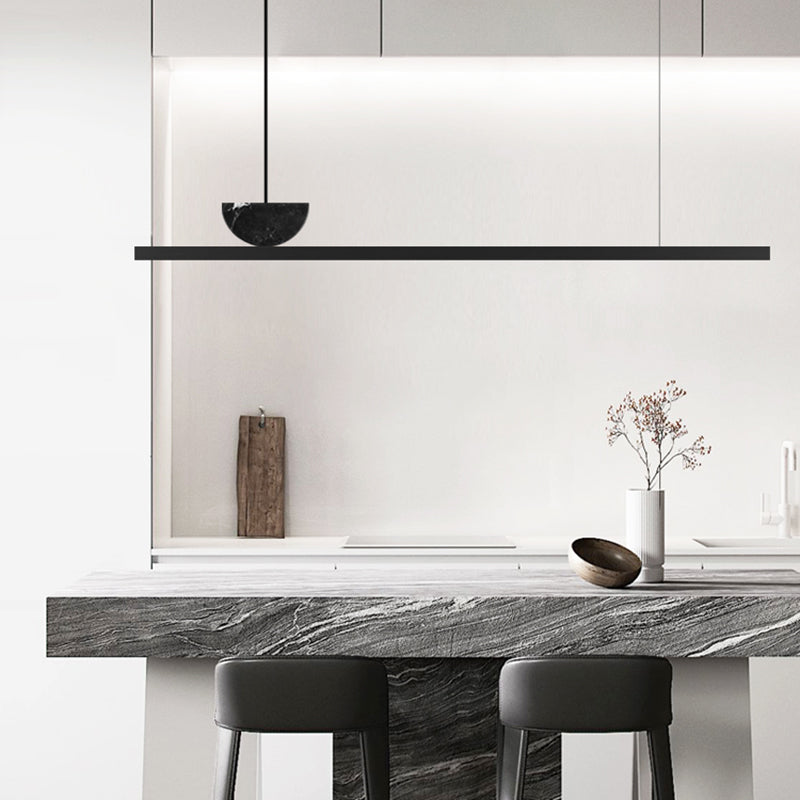 Nordic Modern Island Light Kitchen Dining Room LED Strip Chandelier Light Fixture