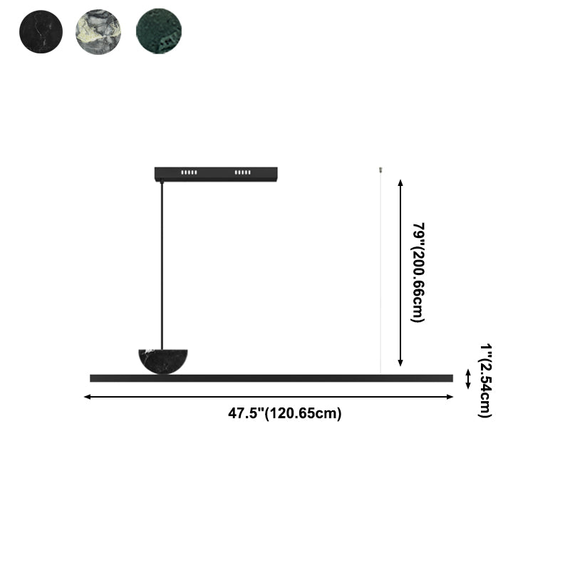 Nordic Modern Island Light Kitchen Dining Room LED Strip Chandelier Light Fixture