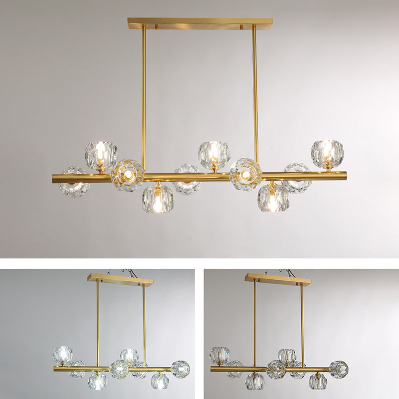 Nordic Dining Island Light Kitchen Crystal Ceiling Hanging Light Fixture