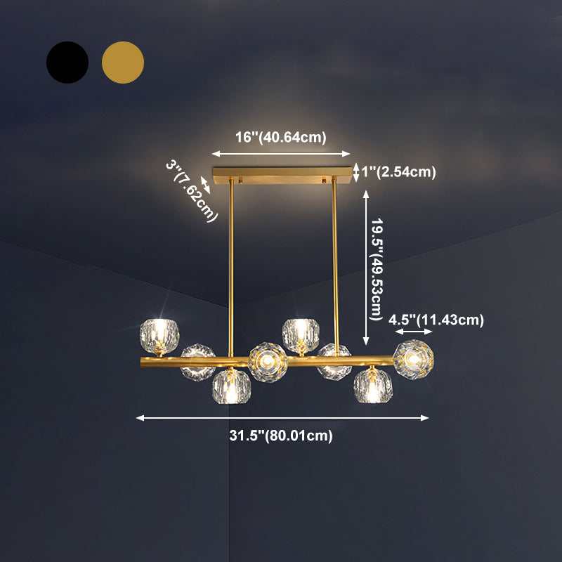 Nordic Dining Island Light Kitchen Crystal Ceiling Hanging Light Fixture