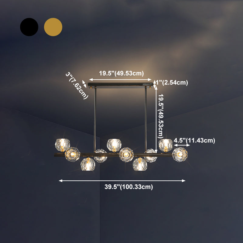 Nordic Dining Island Light Kitchen Crystal Ceiling Hanging Light Fixture