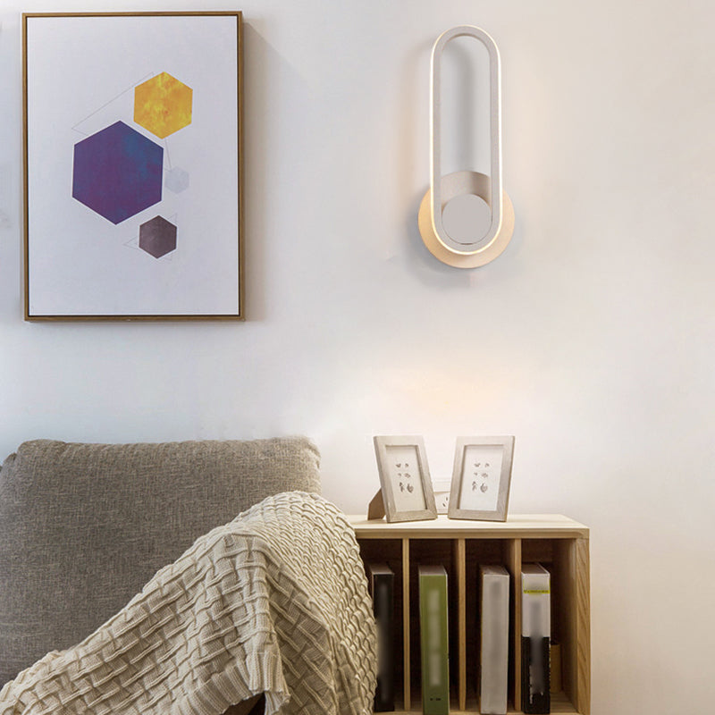 Modernist Oval Wall Sconce LED Minimalism 1 Light Wall Mounted Light for Dining Room