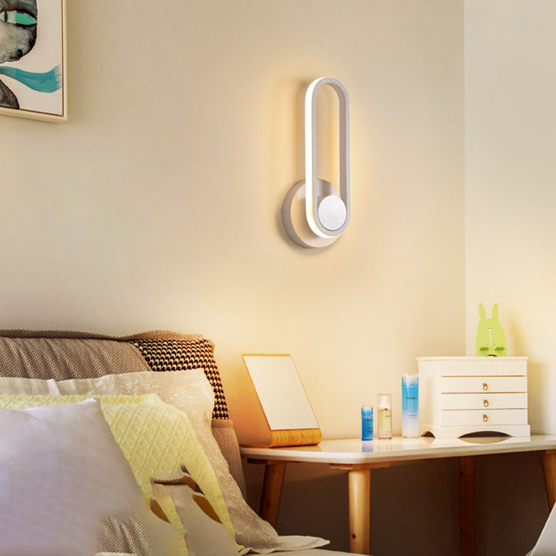 Modernist Oval Wall Sconce LED Minimalism 1 Light Wall Mounted Light for Dining Room