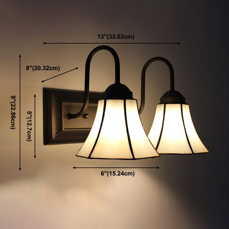 Tiffany Mirror Lamp Fixture European Style Mediterranean Mirror Lamp for Bedroom