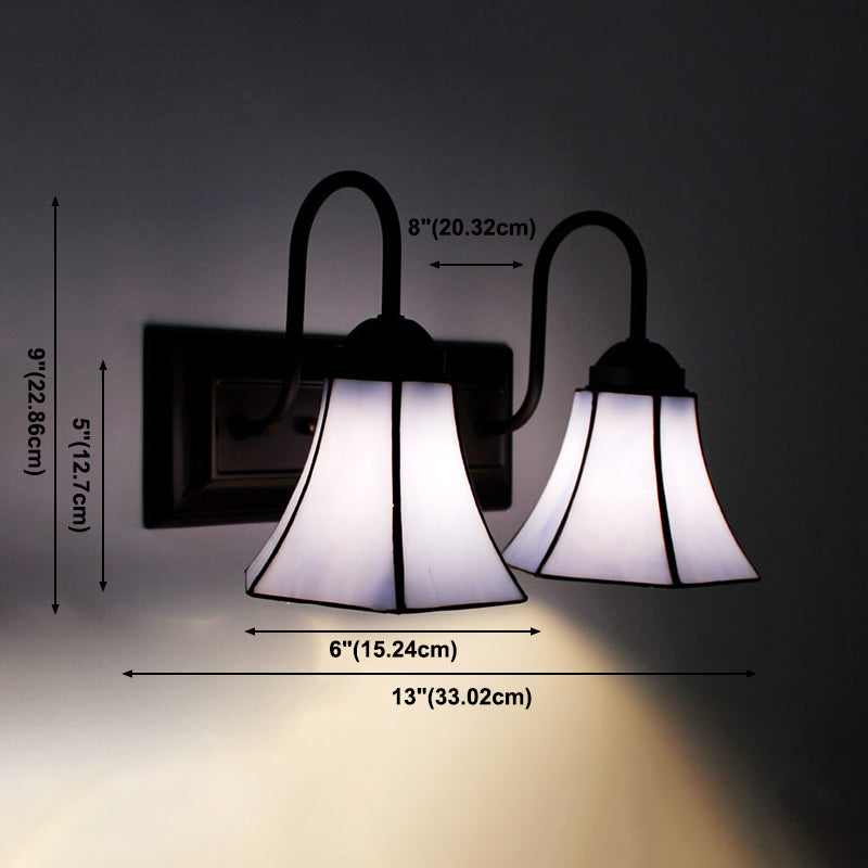 Tiffany Mirror Lamp Fixture European Style Mediterranean Mirror Lamp for Bedroom