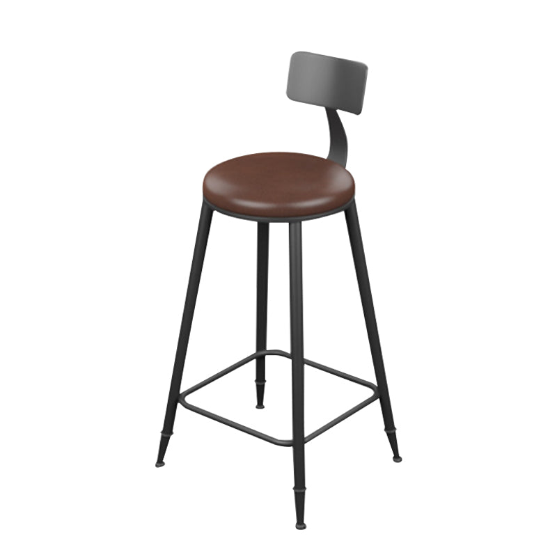 Tabouret de comptoir de dossier sans bras moderne, tabouret de Bar domestique en fer avec coussin