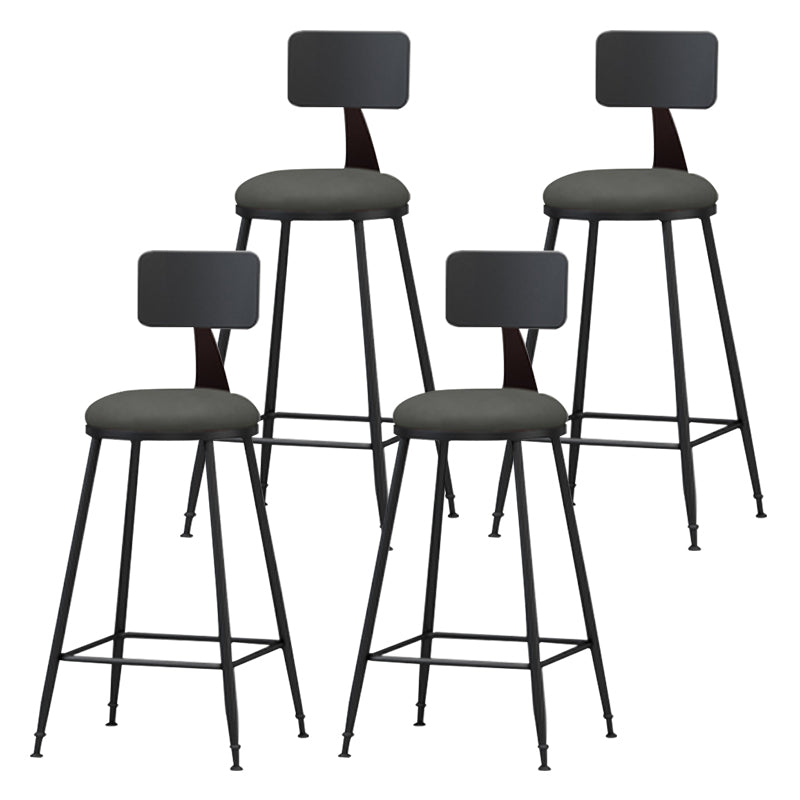 Tabouret de comptoir de dossier sans bras moderne, tabouret de Bar domestique en fer avec coussin
