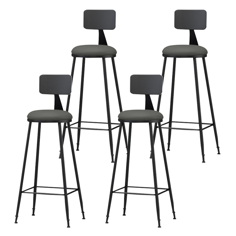 Tabouret de comptoir de dossier sans bras moderne, tabouret de Bar domestique en fer avec coussin