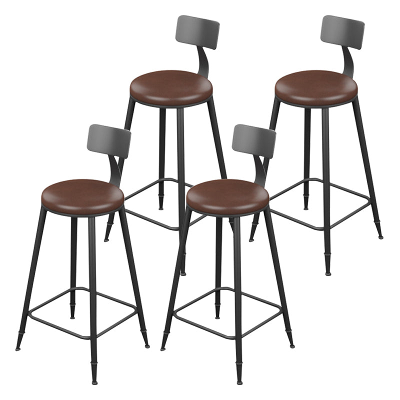 Tabouret de comptoir de dossier sans bras moderne, tabouret de Bar domestique en fer avec coussin