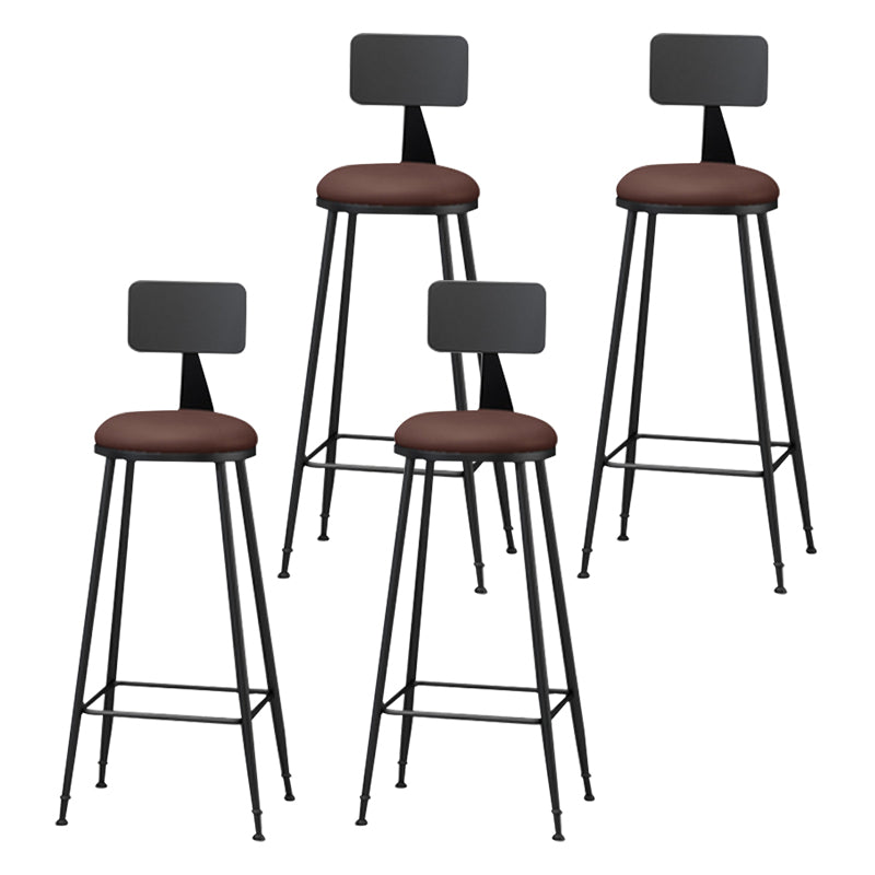 Tabouret de comptoir de dossier sans bras moderne, tabouret de Bar domestique en fer avec coussin