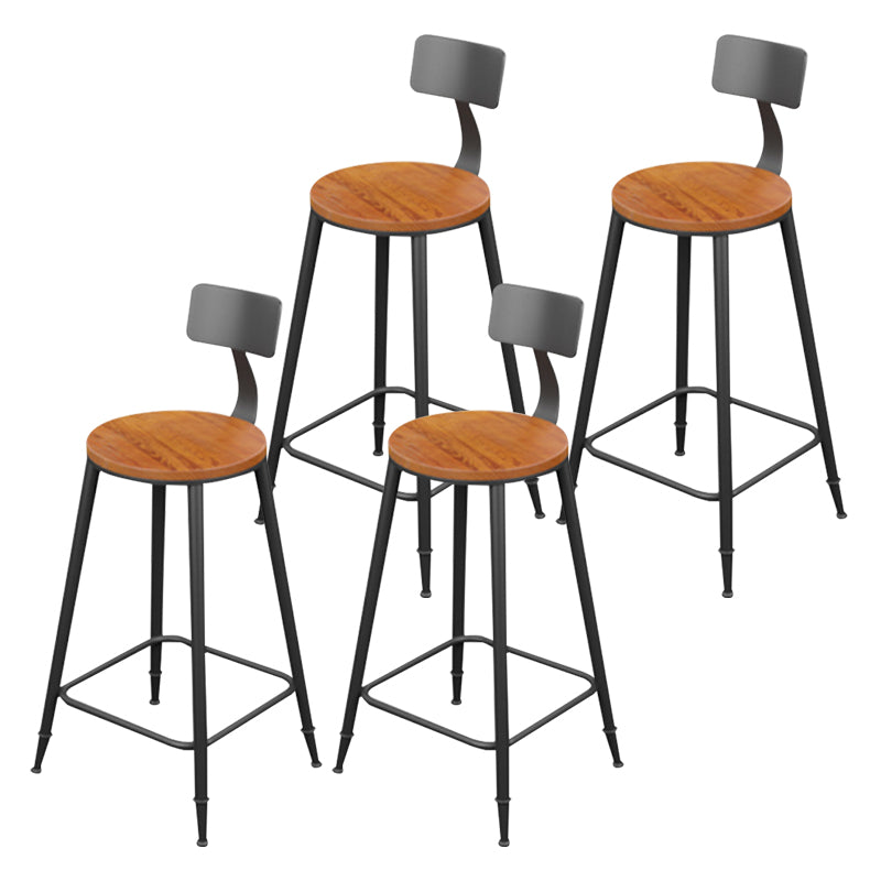 Tabouret de comptoir de dossier sans bras moderne, tabouret de Bar domestique en fer avec coussin