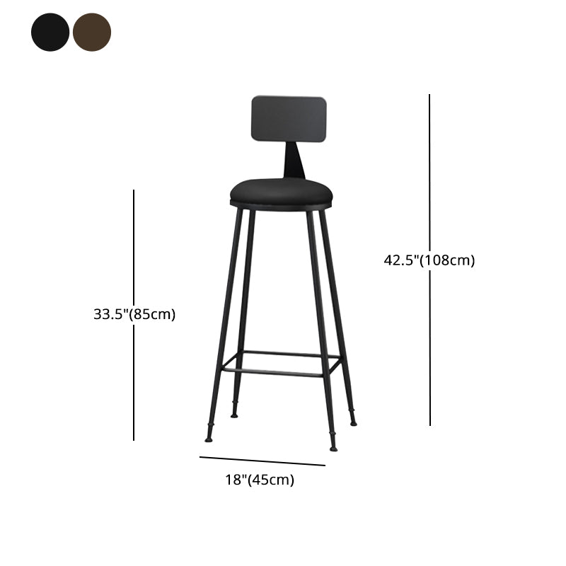 Tabouret de comptoir de dossier sans bras moderne, tabouret de Bar domestique en fer avec coussin