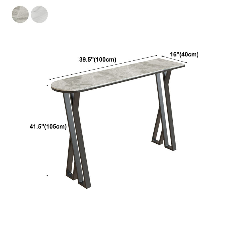 Industrial Style Bar Table Artificial Stone Top 42-inch Height Pub Table for Dining Room