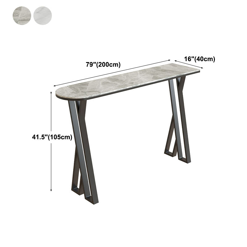 Industrial Style Bar Table Artificial Stone Top 42-inch Height Pub Table for Dining Room
