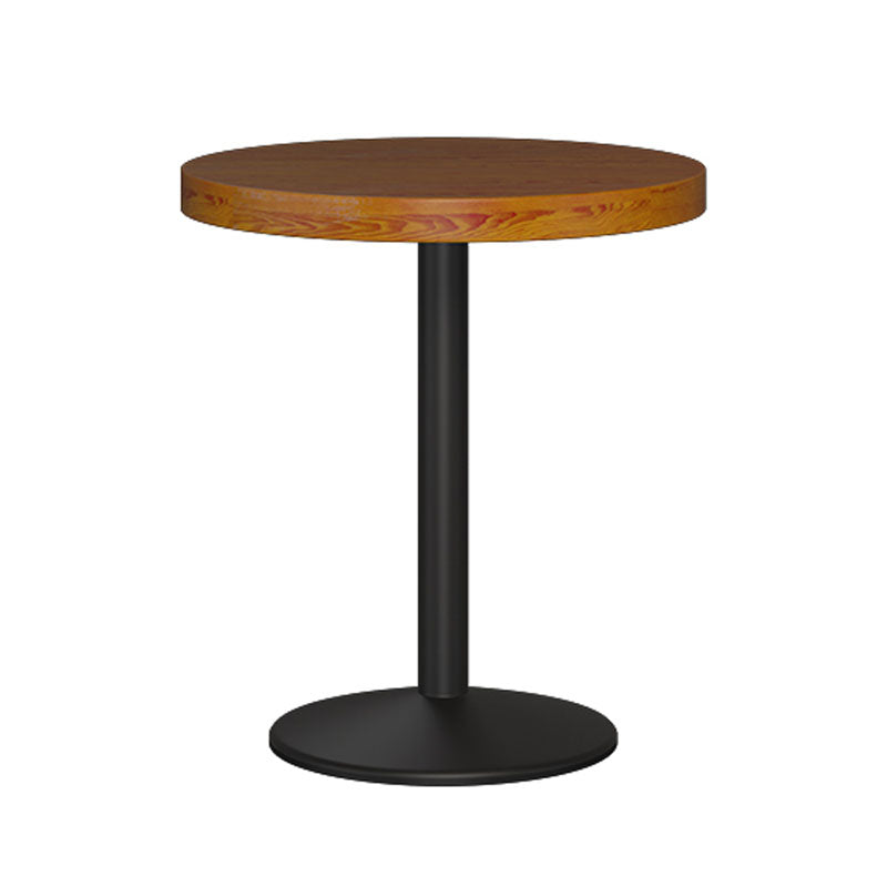 Industrial Wood Top Counter Table Black Metal Base Table for Coffee Shop