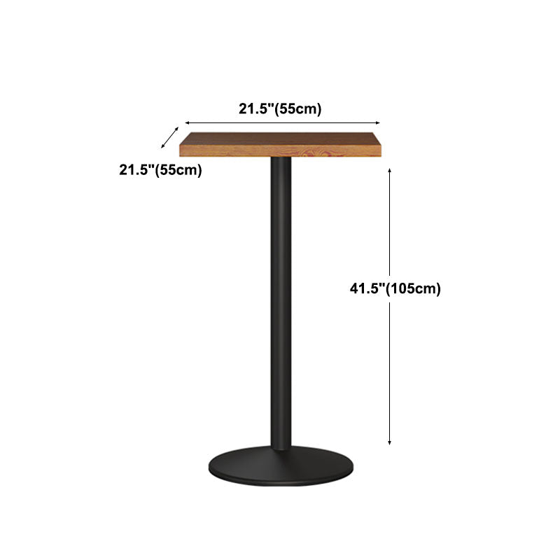 Industrial Wood Top Counter Table Black Metal Base Table for Coffee Shop