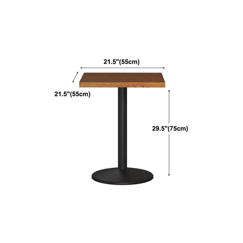 Industrial Wood Top Counter Table Black Metal Base Table for Coffee Shop