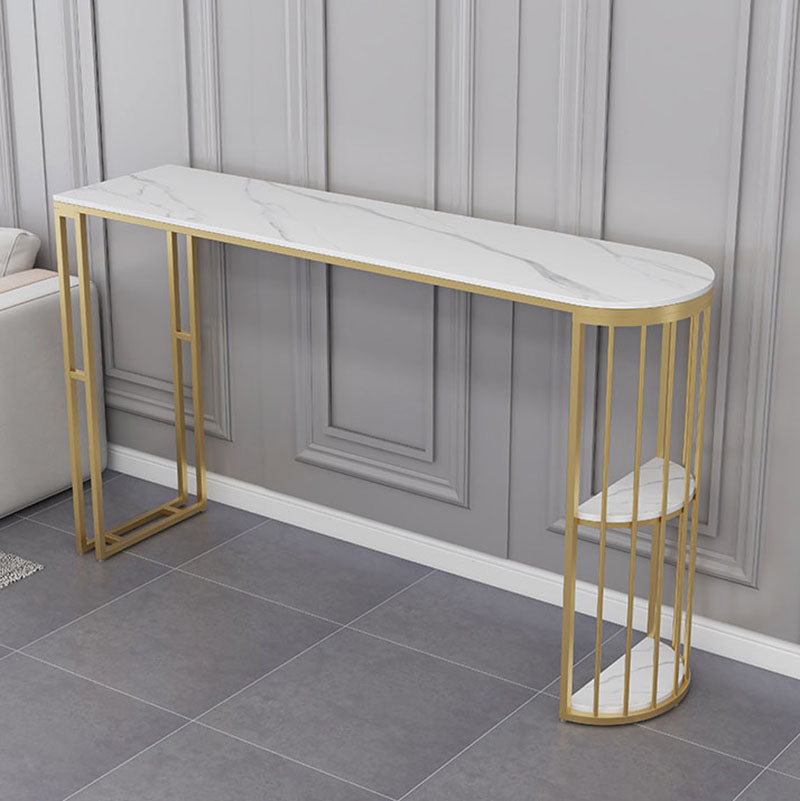 Nordic Glam Style Bar Table 42-inch Height Metal Base Bistro Table for Dining Room