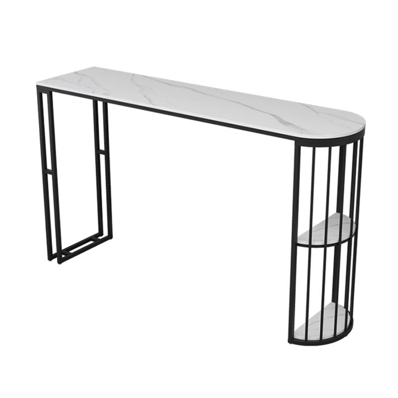 Nordic Glam Style Bar Table 42-inch Height Metal Base Bistro Table for Dining Room