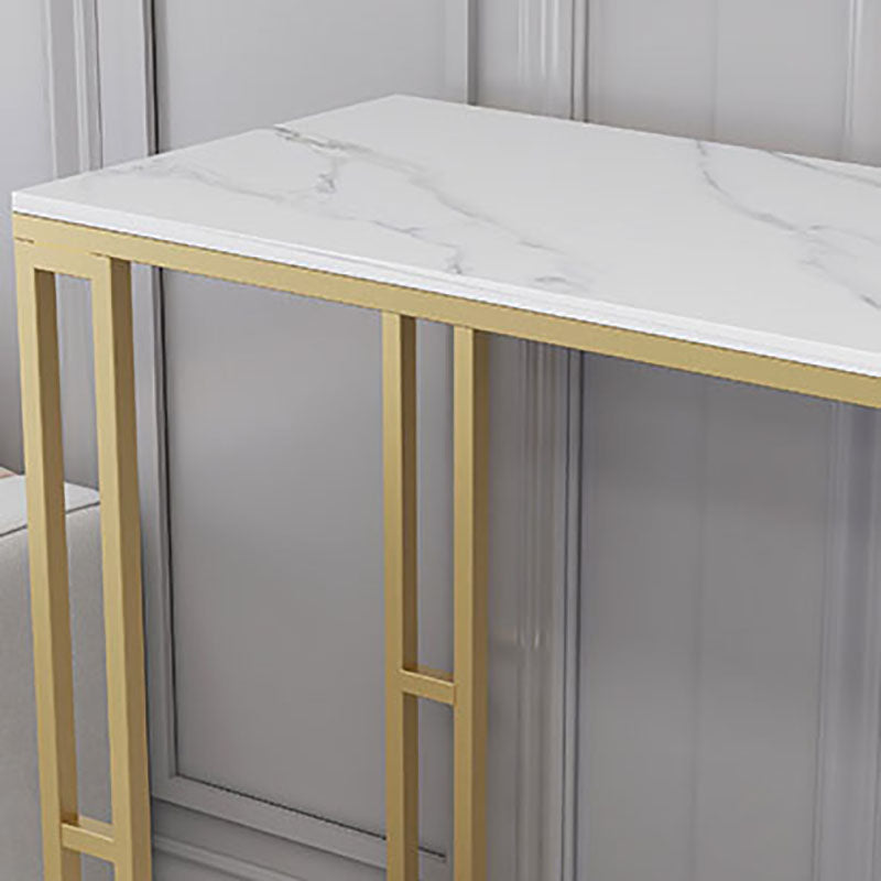 Nordic Glam Style Bar Table 42-inch Height Metal Base Bistro Table for Dining Room