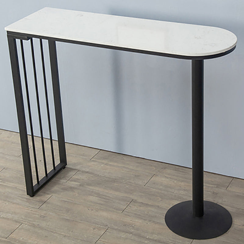 Industrial Style 41.3"H Bar Table Faux Marble White Top Specialty Bistro Table