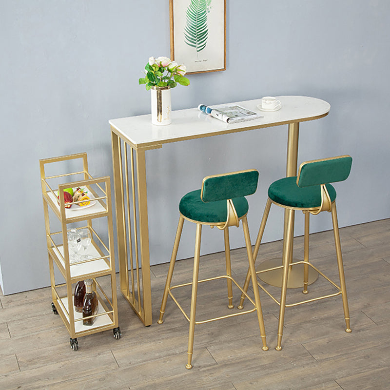 Industrial Style 41.3"H Bar Table Faux Marble White Top Specialty Bistro Table