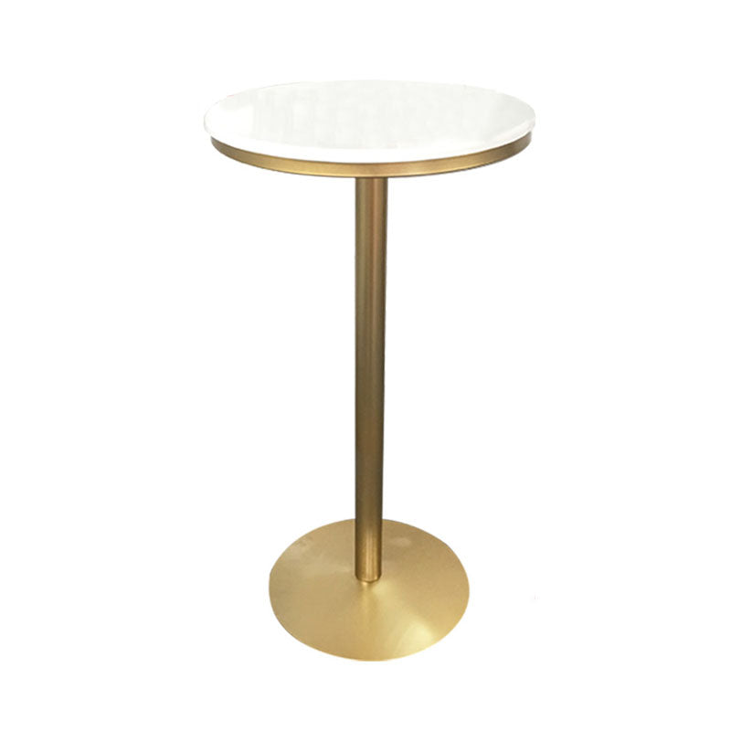 Mesa de barra de metal de oro de estilo glamoroso interior 41.3 "h Table de bistro de pedestal