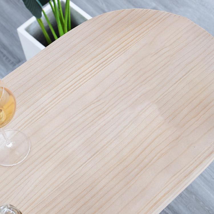 Modern Trestle Wood Bar Wine Table Wine Rack Bar Height Cocktail Table in Natural