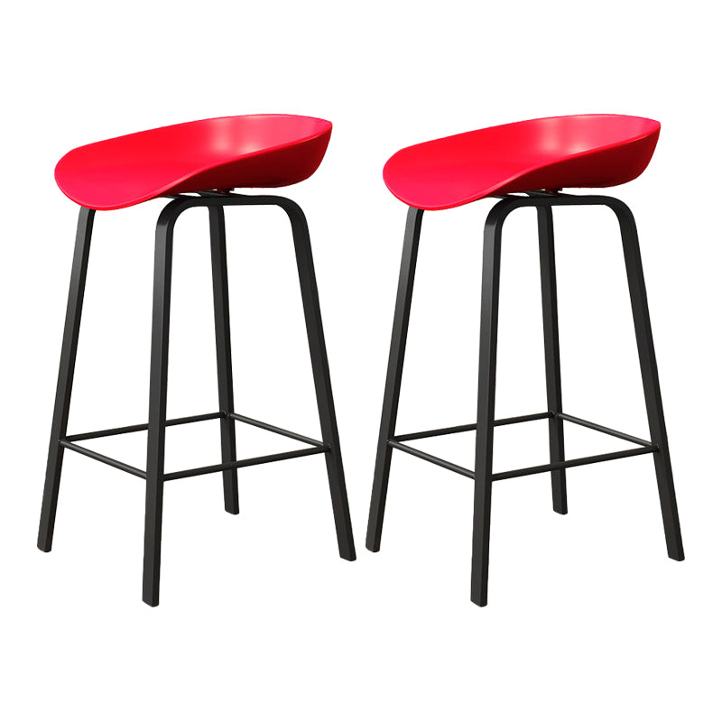 Taburete de bar con respaldo bajo y reposapiés moderno, cubo de plástico para interior, taburete de altura contraria
