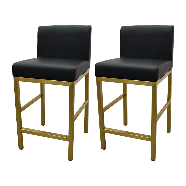 Taburete de bar con respaldo sin brazos Glam, taburete de bar de joyería de acero inoxidable con cojín