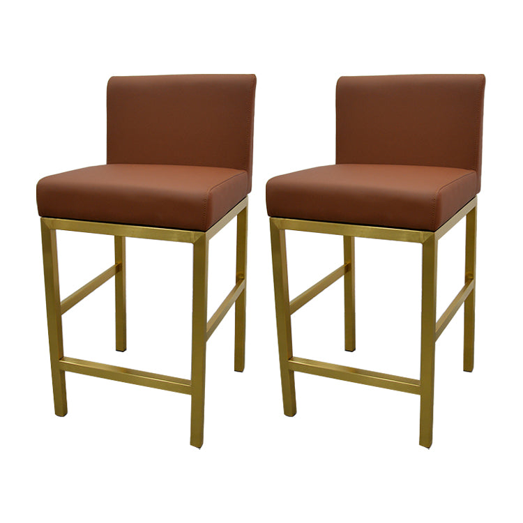 Taburete de bar con respaldo sin brazos Glam, taburete de bar de joyería de acero inoxidable con cojín
