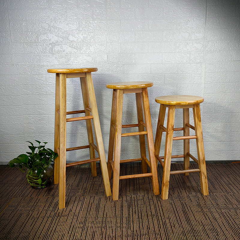 Moderner armloser rückenloser Thekeschatzhocker Holzhaushalshocker mit Holzsitz