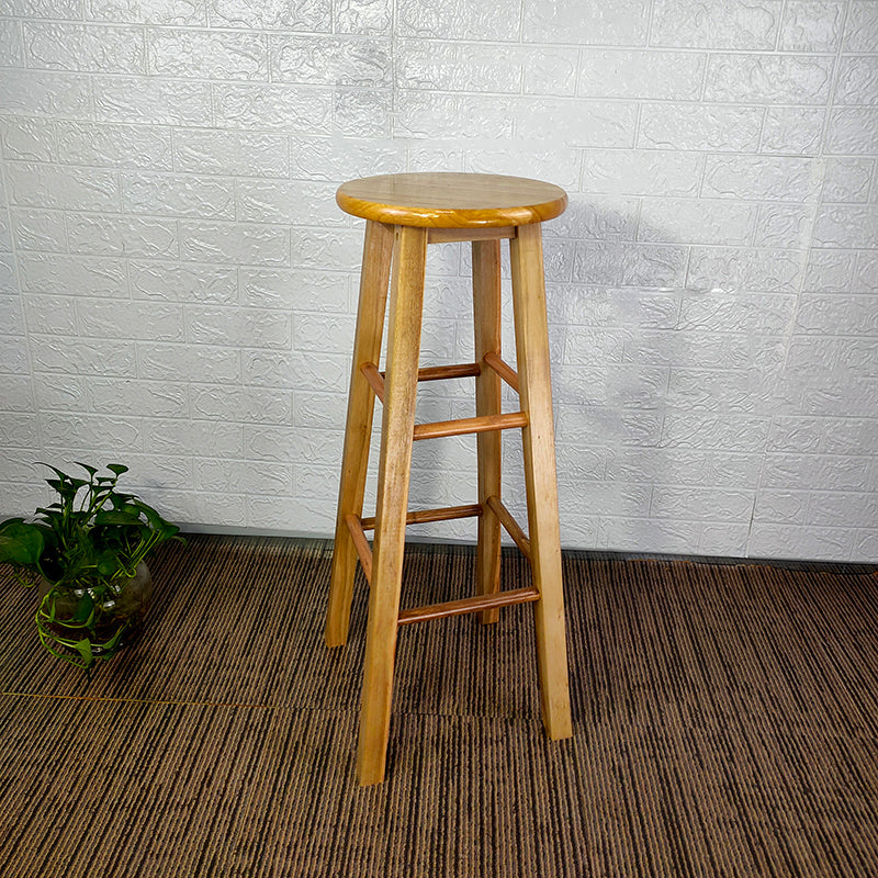 Moderner armloser rückenloser Thekeschatzhocker Holzhaushalshocker mit Holzsitz