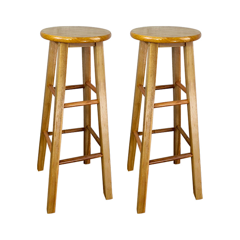 Moderner armloser rückenloser Thekeschatzhocker Holzhaushalshocker mit Holzsitz