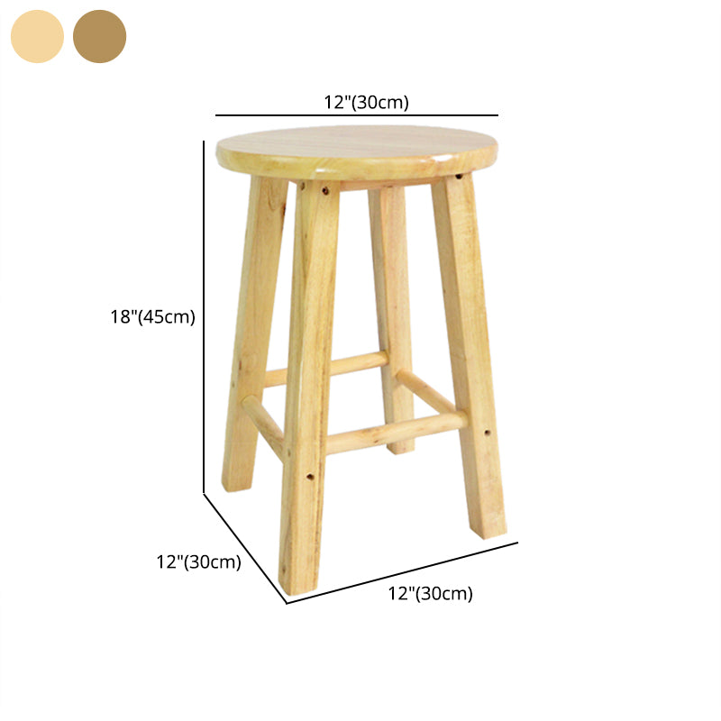 Moderner armloser rückenloser Thekeschatzhocker Holzhaushalshocker mit Holzsitz