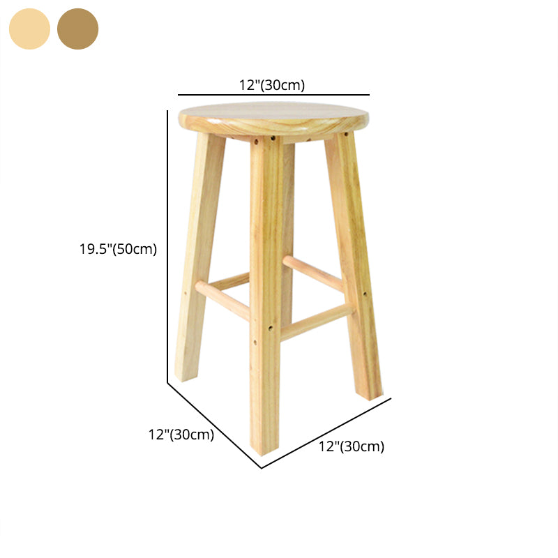 Moderner armloser rückenloser Thekeschatzhocker Holzhaushalshocker mit Holzsitz
